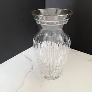 Large Hanover Gold Edged Crystal Vase - Marquis Waterford